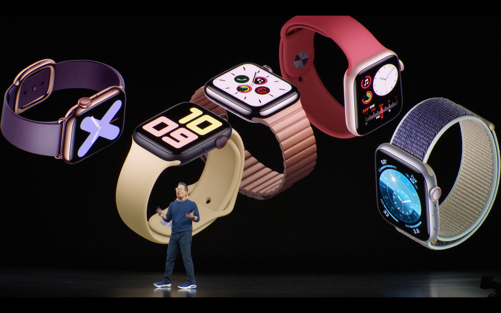 Apple Watch Series 5 on stage at Apple Event