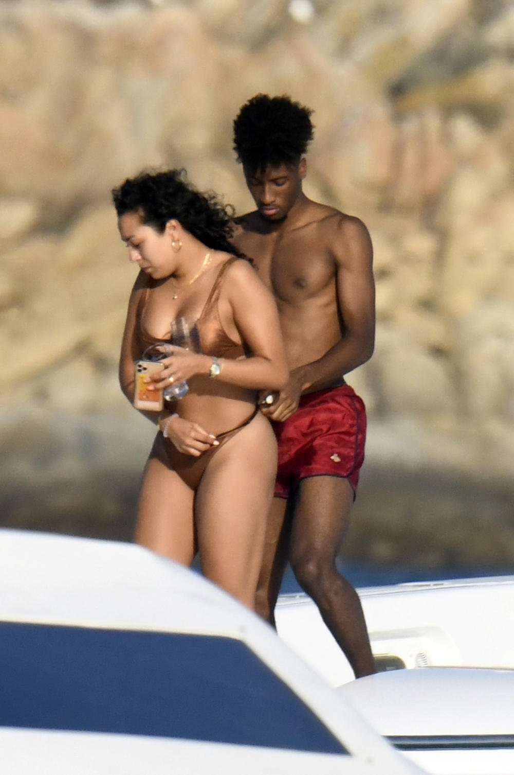 Kingsley Coman on Yacht With His Girlfriiend