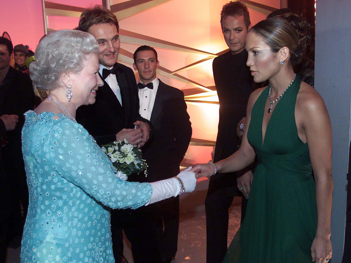 Celebrities meeting the Royal Family