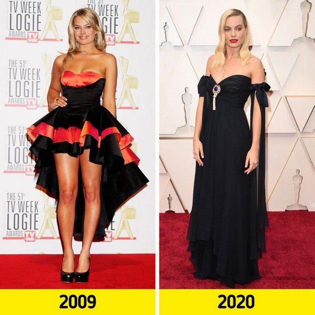 Margot Robbie "Before and after" photo comparisons