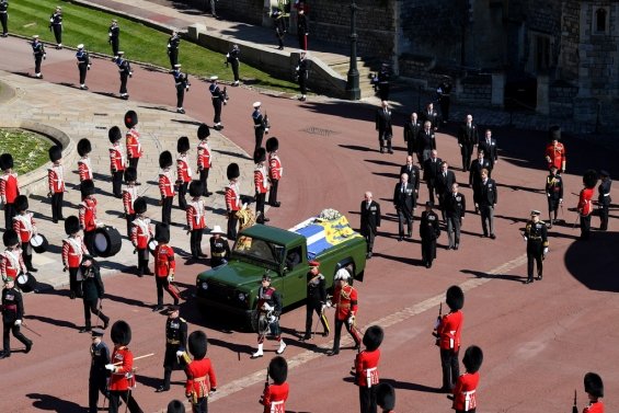 The procession to St George's Chapel at Windsor Castle involved nine members of the Royal Family. Last goodbye: Buried Prince Philip