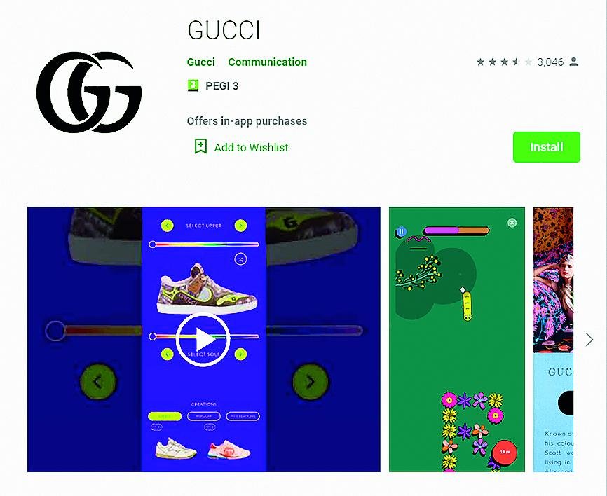 Gucci is one of the brands that have virtual clothing