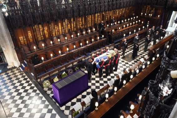 Queen Elizabeth II, who had been married to Prince Philip for 73 years, arrived at Bentley and sat alone during the church service. Last goodbye: Buried Prince Philip