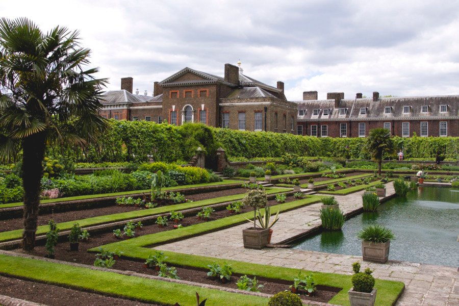 The sculpture stands in the Sunken Garden of Kensington Palace