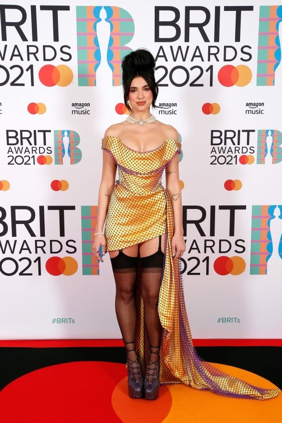 Dua Lipa with questionable styling at the Brit Awards - Fashion chic or kitsch?