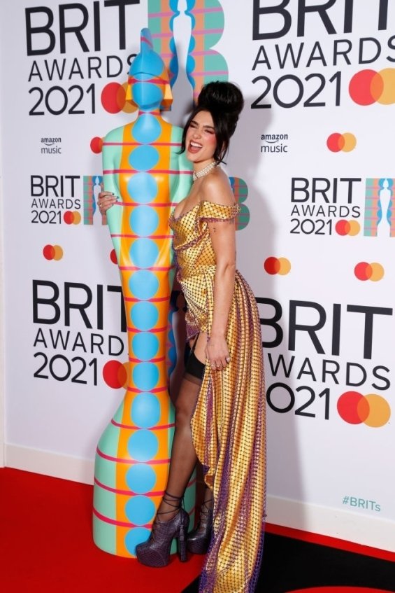 Dua Lipa with questionable styling at the Brit Awards - Fashion chic or kitsch?