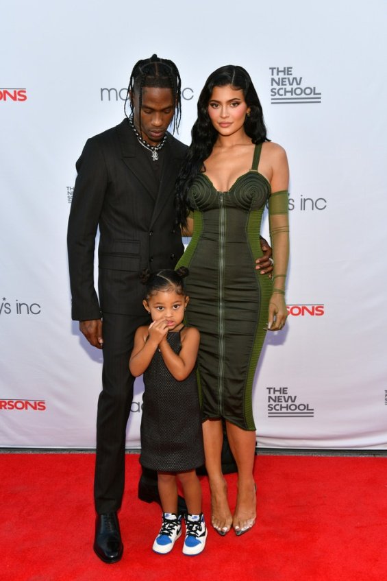 Kylie Jenner with Travis Scott and daughter Stormy on the red carpet in New York