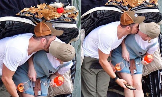 In a romantic mood: Katy Perry and Orlando Bloom kiss and enjoy a gondola in Venice