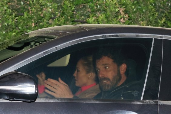 No longer hiding the relationship: Jennifer Lopez and Ben Affleck embracing on an evening out