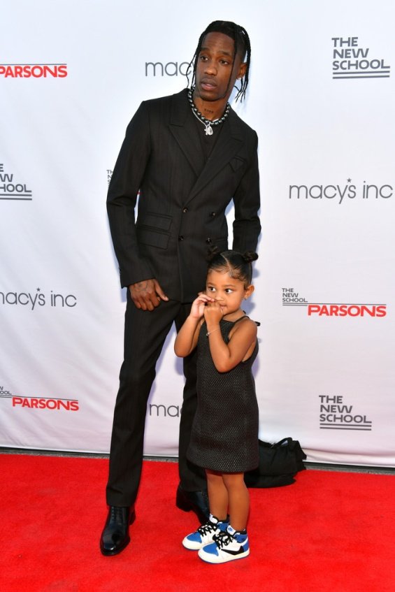 Kylie Jenner with Travis Scott and daughter Stormy on the red carpet in New York