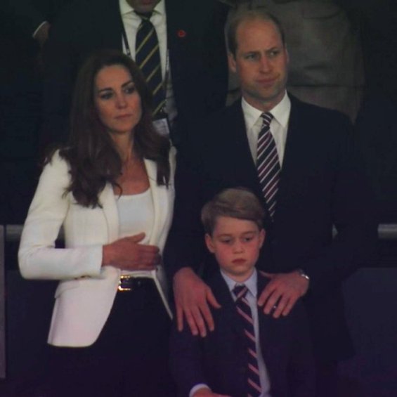 Joy, then sorrow: Sweet Prince George cheers for England at Wembley with parents Catherine and William