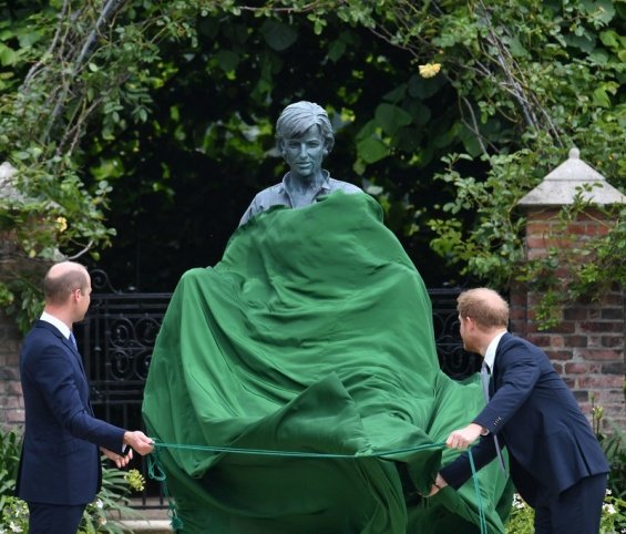 Princes William and Harry team up to unveil a new statue of Princess Diana