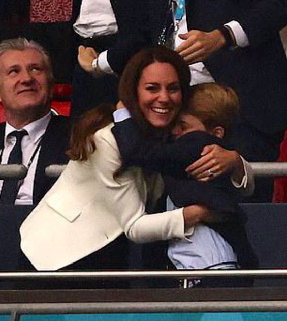 Joy, then sorrow: Sweet Prince George cheers for England at Wembley with parents Catherine and William