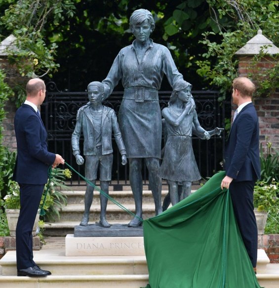 Princes William and Harry team up to unveil a new statue of Princess Diana