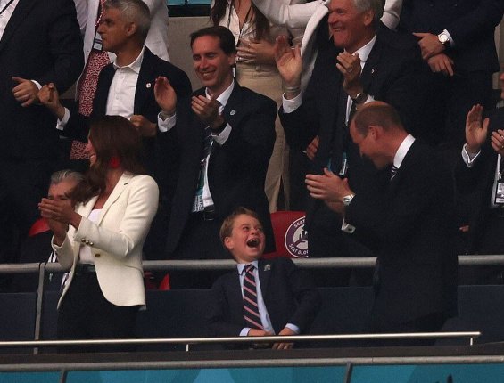 Joy, then sorrow: Sweet Prince George cheers for England at Wembley with parents Catherine and William