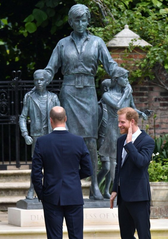 Princes William and Harry team up to unveil a new statue of Princess Diana