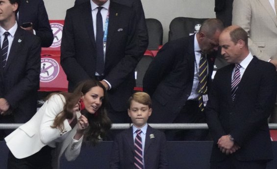 Joy, then sorrow: Sweet Prince George cheers for England at Wembley with parents Catherine and William
