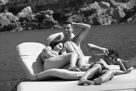 Cristiano Ronaldo and Georgina with their four children relax on a luxury yacht in Mallorca