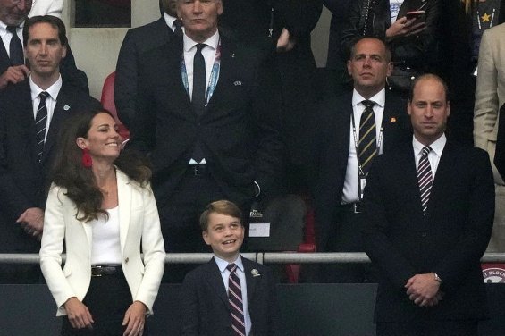 Joy, then sorrow: Sweet Prince George cheers for England at Wembley with parents Catherine and William