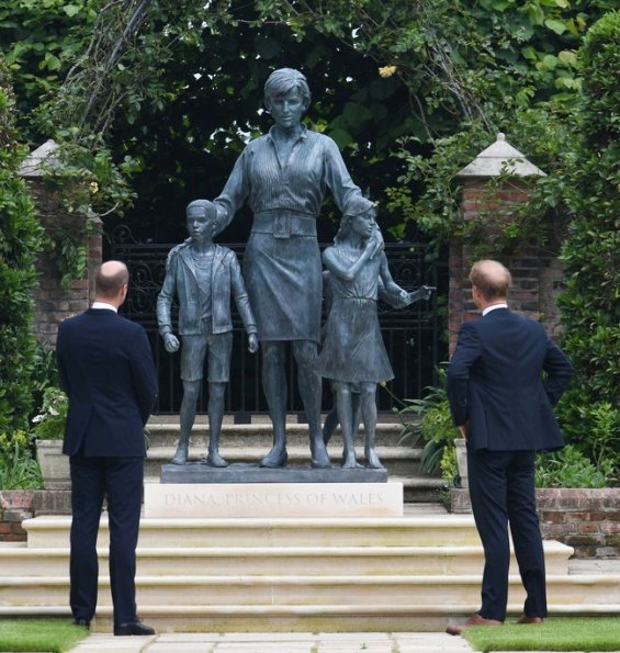 Princes William and Harry team up to unveil a new statue of Princess Diana