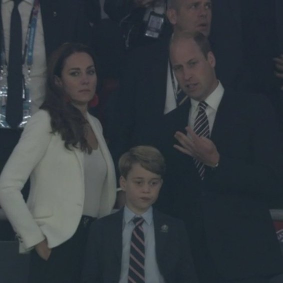 Joy, then sorrow: Sweet Prince George cheers for England at Wembley with parents Catherine and William