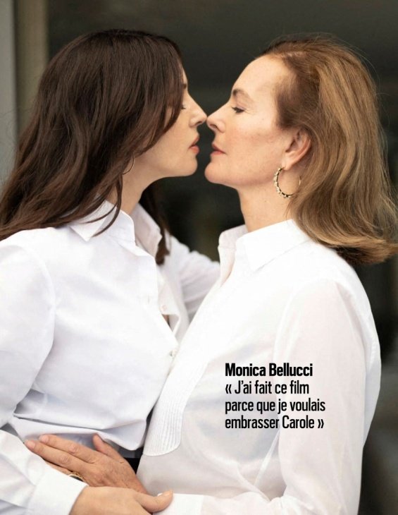 Monica Bellucci in a passionate photo shoot with colleague Carole Bouquet for the new movie Les fantasmes