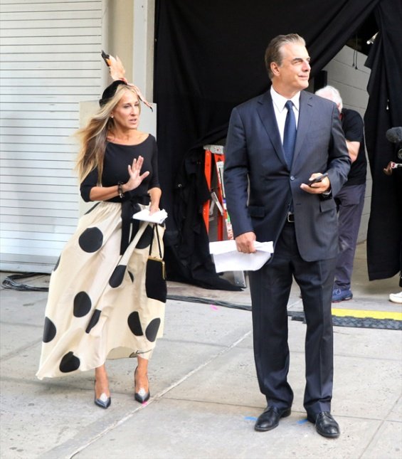 Carrie Bradshaw and Mr. Big on the set of Sex and the City sequel