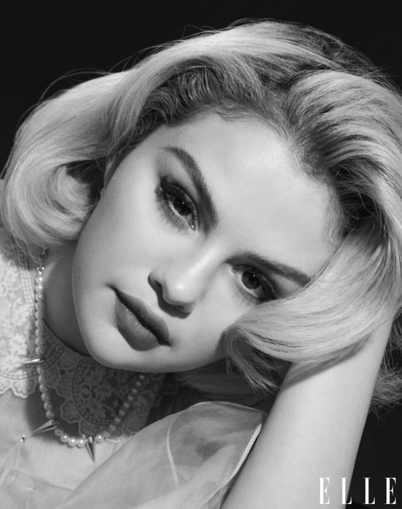 Selena Gomez as Marilyn Monroe for Elle, talked about depression and bipolar disorder