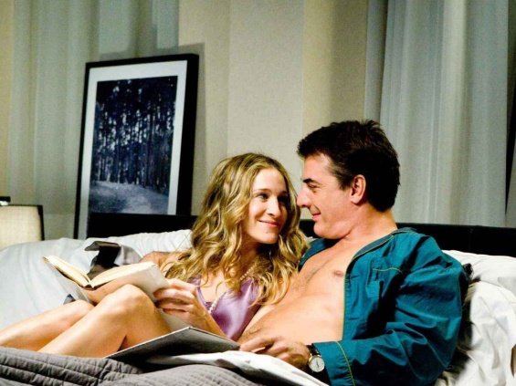Carrie Bradshaw and Mr. Big on the set of Sex and the City sequel