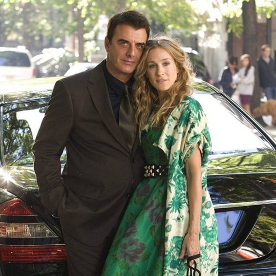 Carrie Bradshaw and Mr. Big on the set of Sex and the City sequel