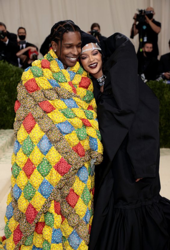 Queen of the Met Gala: Rihanna smiling next to ASAP Rocky in New York