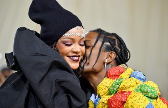 Queen of the Met Gala: Rihanna smiling next to ASAP Rocky in New York