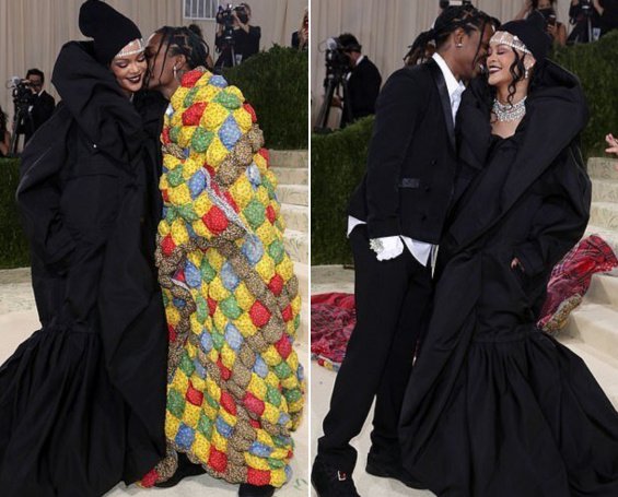 Queen of the Met Gala: Rihanna smiling next to ASAP Rocky in New York