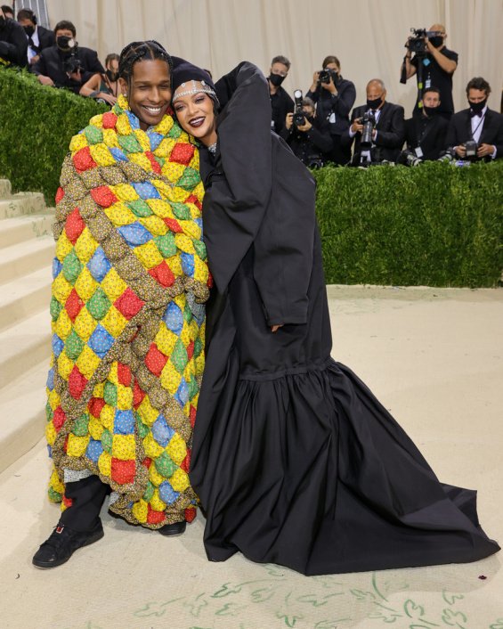 Queen of the Met Gala: Rihanna smiling next to ASAP Rocky in New York