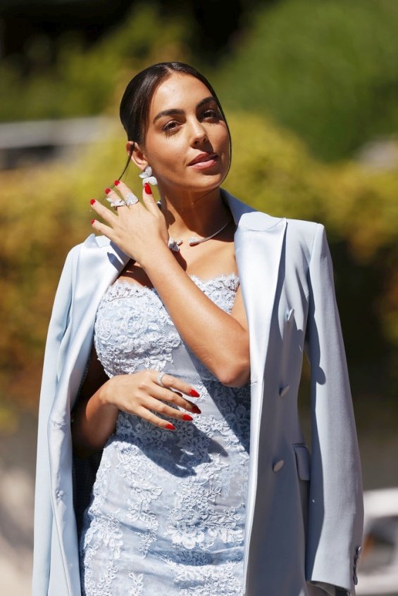 Georgina Rodríguez in two fashion stylings by Ermanno Scervino at the Venice Film Festival