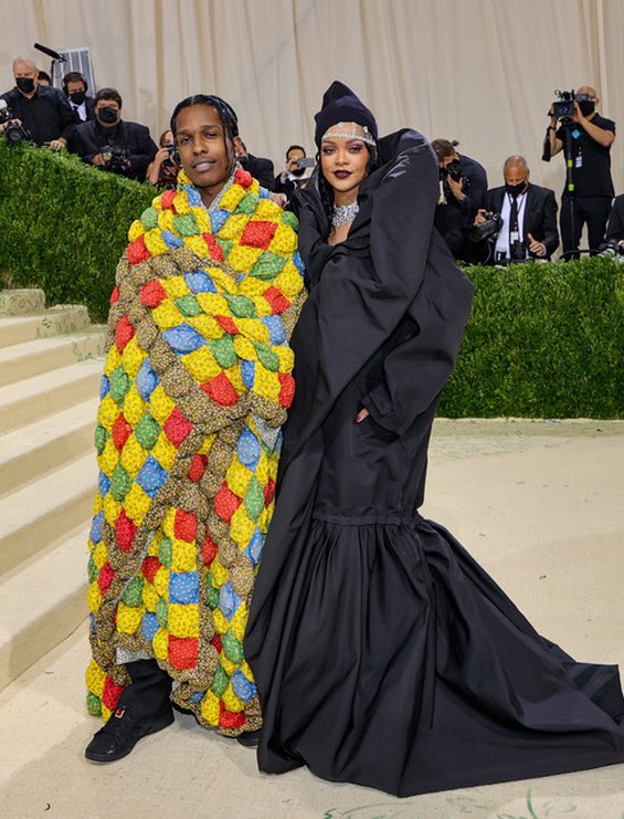 Queen of the Met Gala: Rihanna smiling next to ASAP Rocky in New York