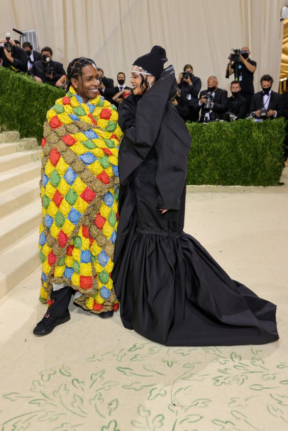 Queen of the Met Gala: Rihanna smiling next to ASAP Rocky in New York