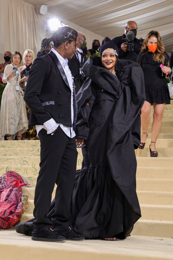 Queen of the Met Gala: Rihanna smiling next to ASAP Rocky in New York