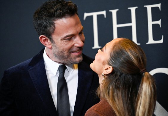 Couple in love: Jennifer Lopez bursts with happiness alongside Ben Affleck at the premiere of The Last Duel