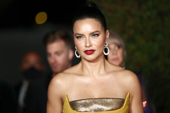 Attractive beauty Adriana Lima next to her beloved Andre Lemmers at the premiere