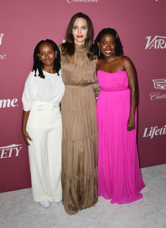 Angelina Jolie with her daughter Zahara at an event dedicated to the Power of Women