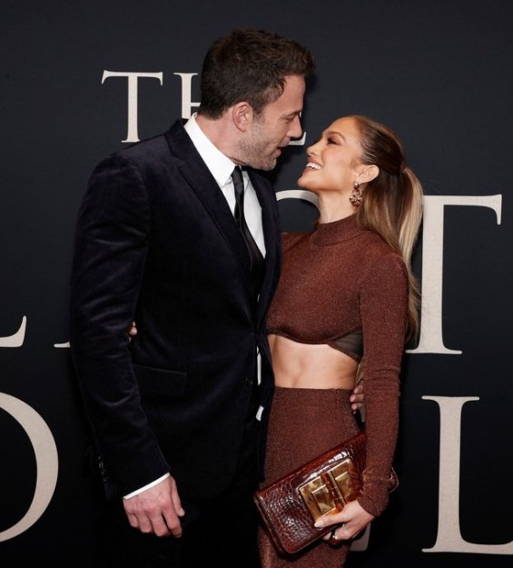 Couple in love: Jennifer Lopez bursts with happiness alongside Ben Affleck at the premiere of The Last Duel