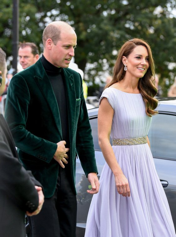 Duchess Catherine in a creation by Alexander McQueen with Prince William at an awards ceremony in London