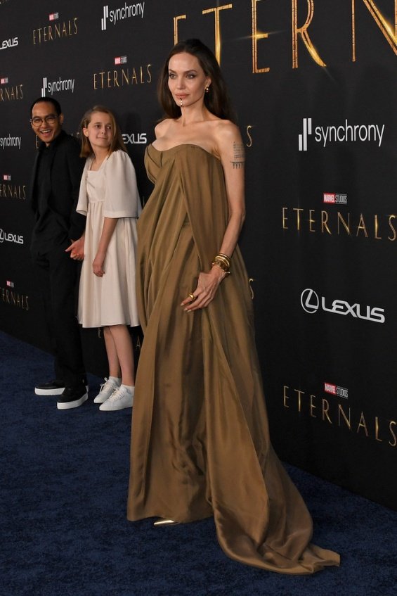 Angelina Jolie with five of her children at the premiere of Eternals