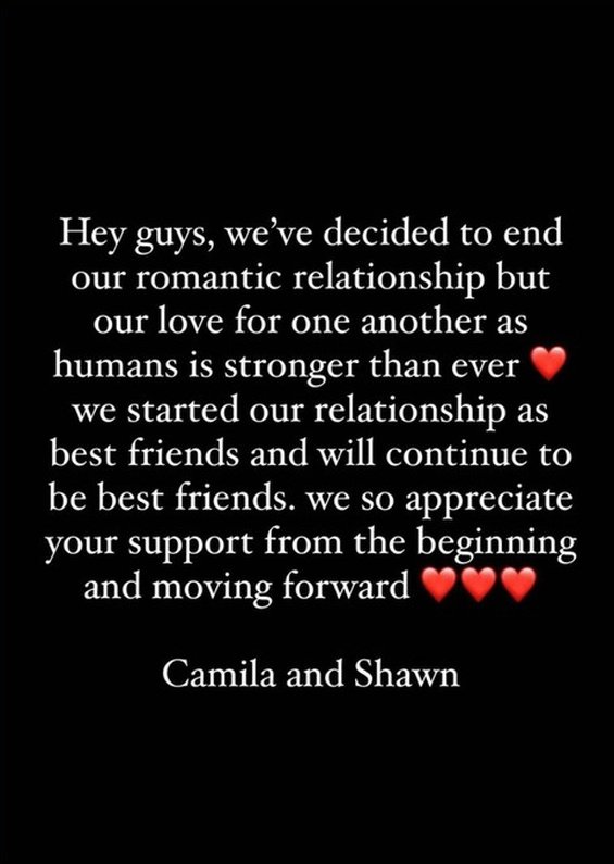 Camila Cabello and Shawn Mendes broke up after 2 years of relationship