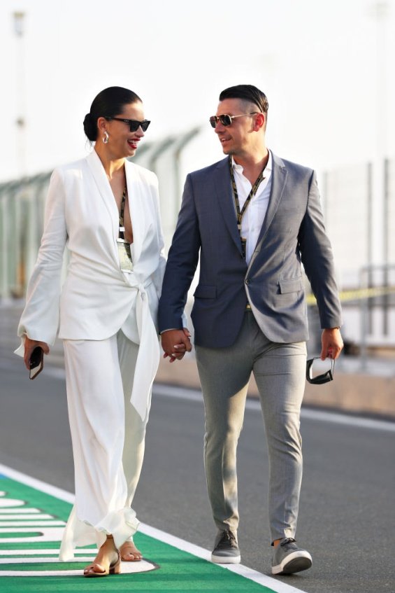 Adriana Lima and Andre Lemmers watched the race for the Qatar Grand Prix