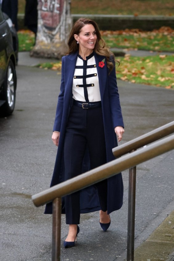 Duchess Catherine with modern autumn styling for a visit to the Imperial Military Museum in London