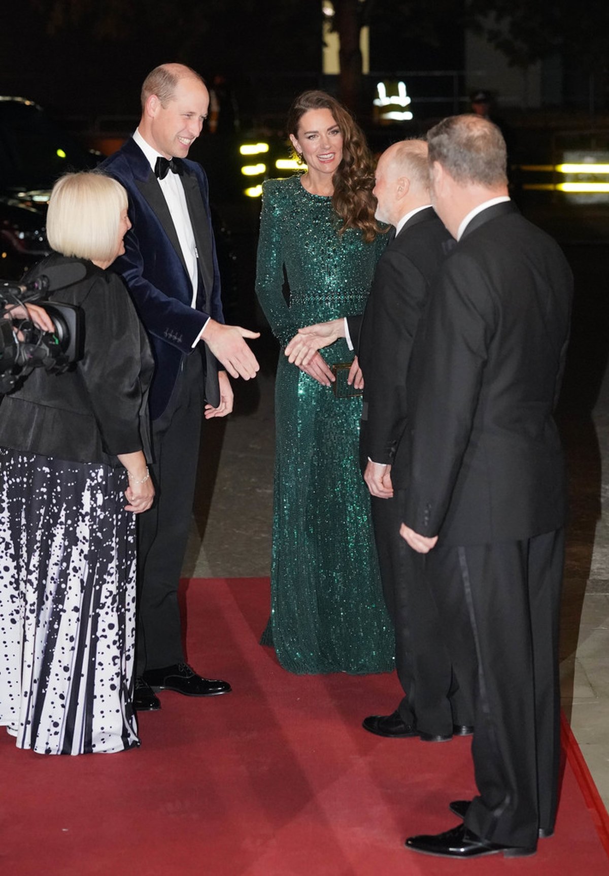 Duchess Catherine in an emerald green dress at a London event