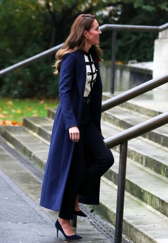 Duchess Catherine with modern autumn styling for a visit to the Imperial Military Museum in London