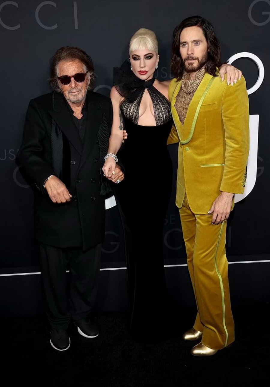 Lady Gaga with a bold outfit at the premiere of House Of Gucci